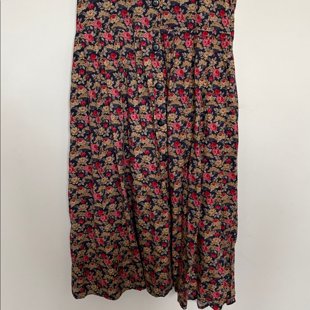 Laura Ashley Blue and Pink Floral Midi Dress Size 10 - Picture 4 of 16